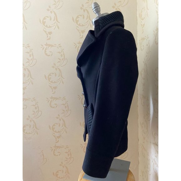 Ladies Size 8 Trina Turk Black Wool Peacoat - Picture 2 of 4